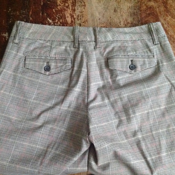 GAP Stretch Glen Plaid Flare Cuffed Trousers Y2K Tan Brown - Sz 6 - Picture 7 of 15